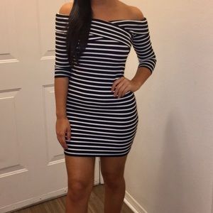 Striped black and white dress